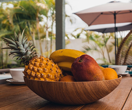 Coupe de fruit - La terrasse extérieur - Villa Kaz Vavang